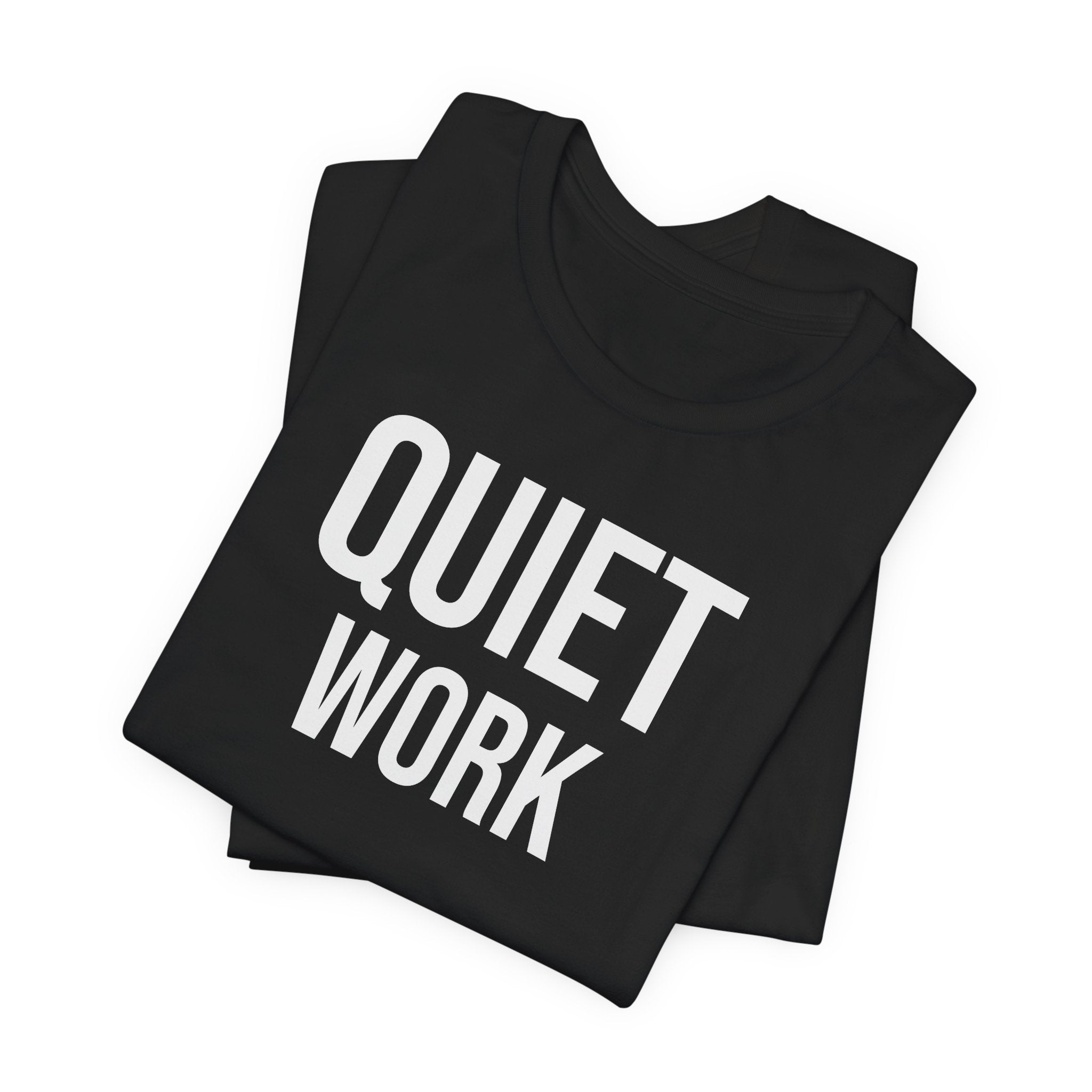 Quiet Work – Minimalist Black T-Shirt